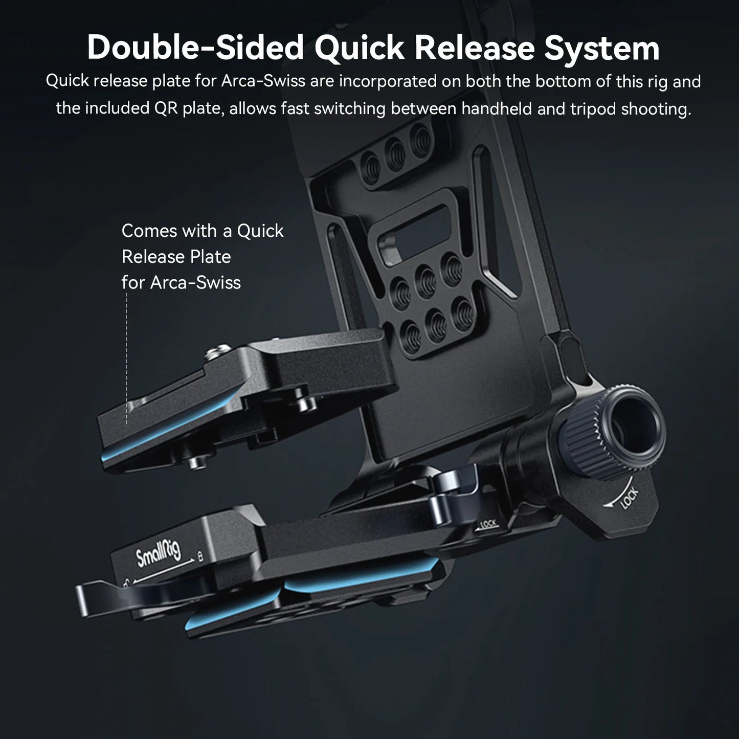Compact V Lock Battery Mount with Arca Support