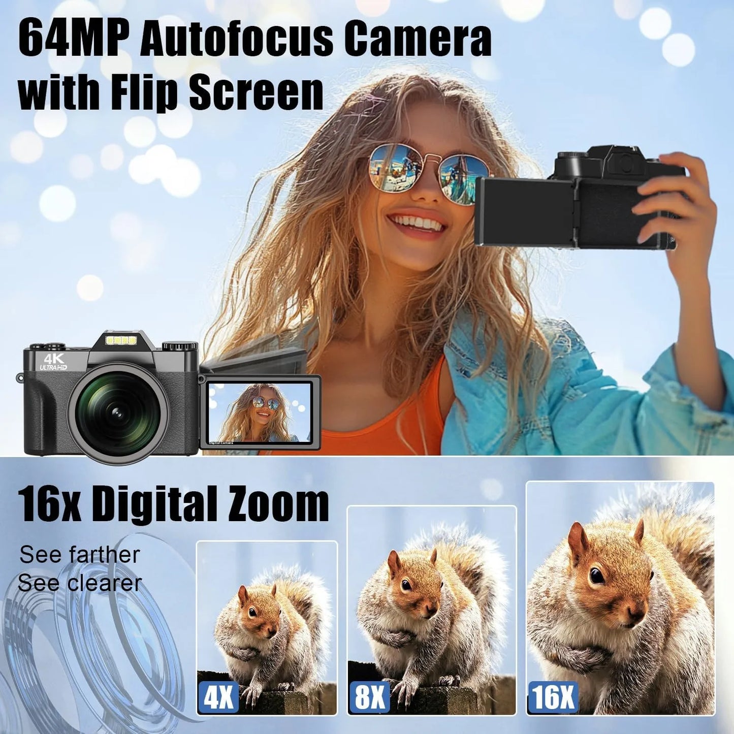 Portable Photography Camera WiFi Auto Focus 32GB