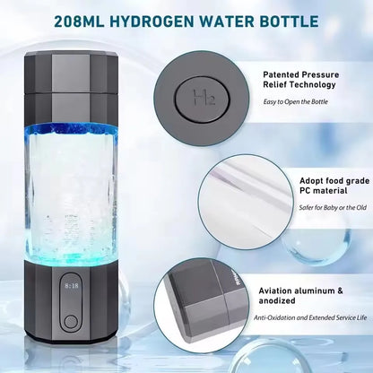 Hydrogen Water Bottle with Pressure Relief Valve Red