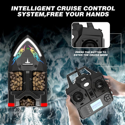Long Battery GPS Bait Boat 12000mAh Auto Return
