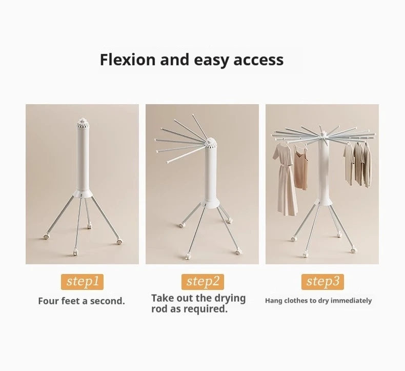 Portable Rotating Clothes Drying Rack for Balcony