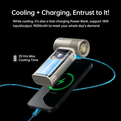 Brown Compact Turbo Jet Fan 100 Speeds Rechargeable Battery