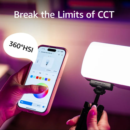 White Compact Rechargeable LED Video Light for Creators