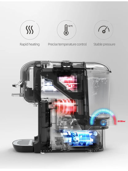 Multi-Pod Espresso Machine Hot and Cold White