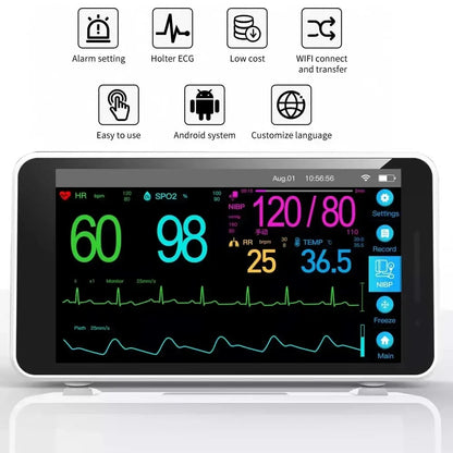 Touch Screen Patient Monitor 6-Parameter with Neonatal Cuff