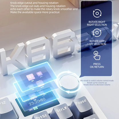Wireless Mechanical Keyboard with Metal Knob and RGB Backlight