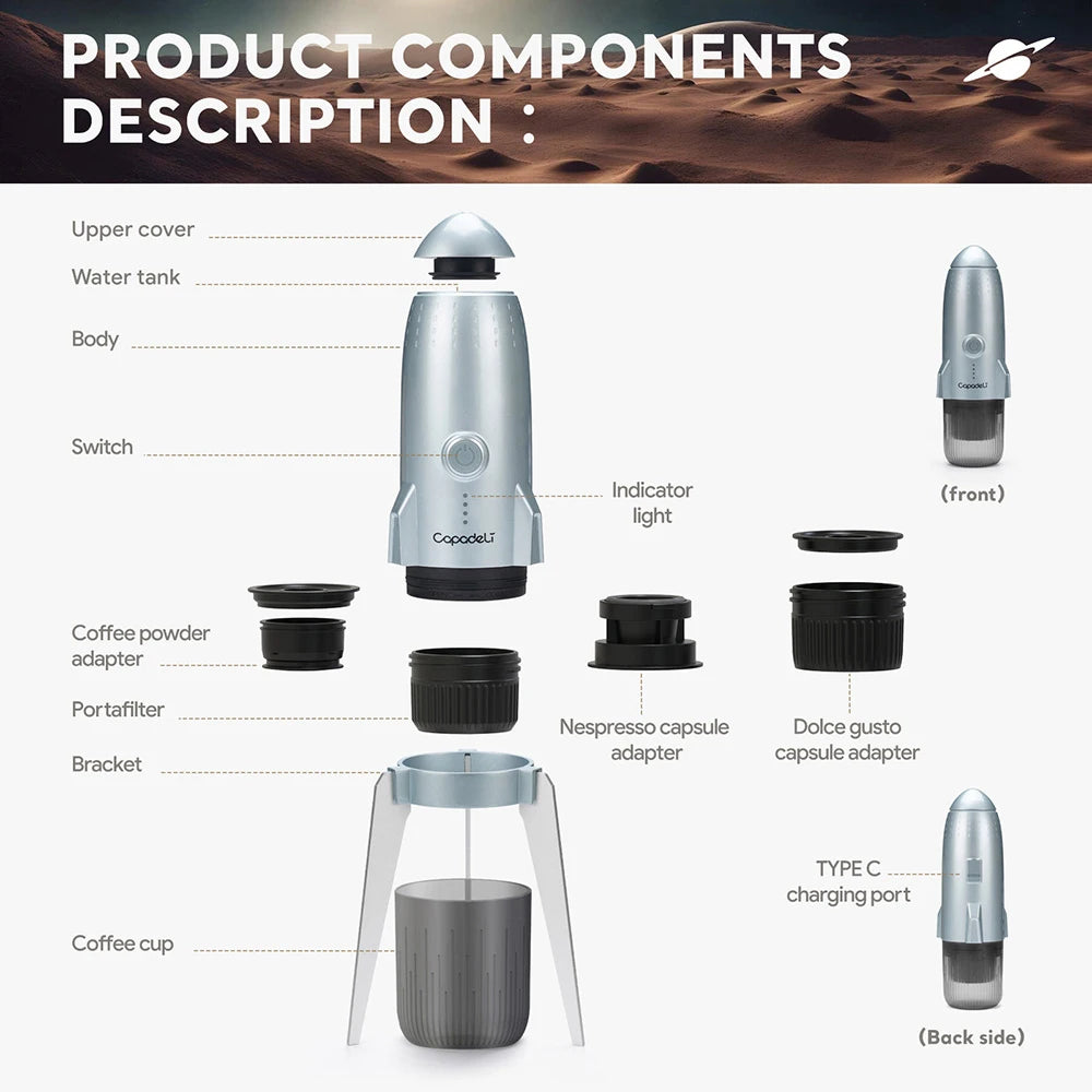 Compact Espresso Maker for Camping and Travel Use