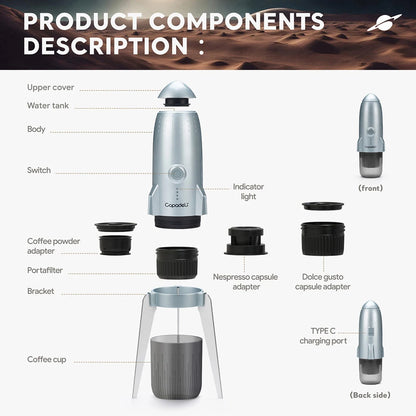 Compact Espresso Maker for Camping and Travel Use