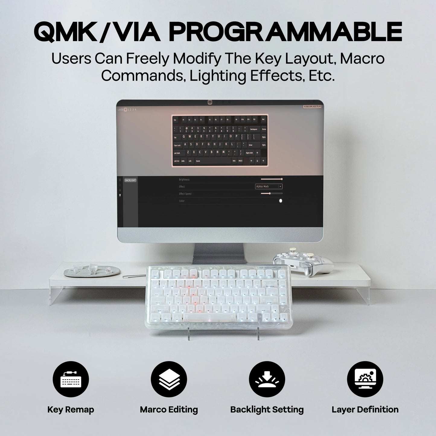 75% Wireless Mechanical Keyboard RGB Hot Swap QMK VIA
