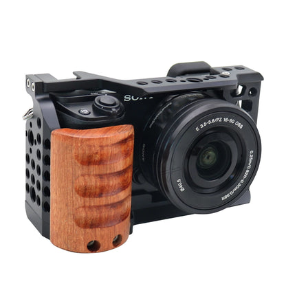 Camera Cage Rig with Wooden Handle for Sony A6000 Series
