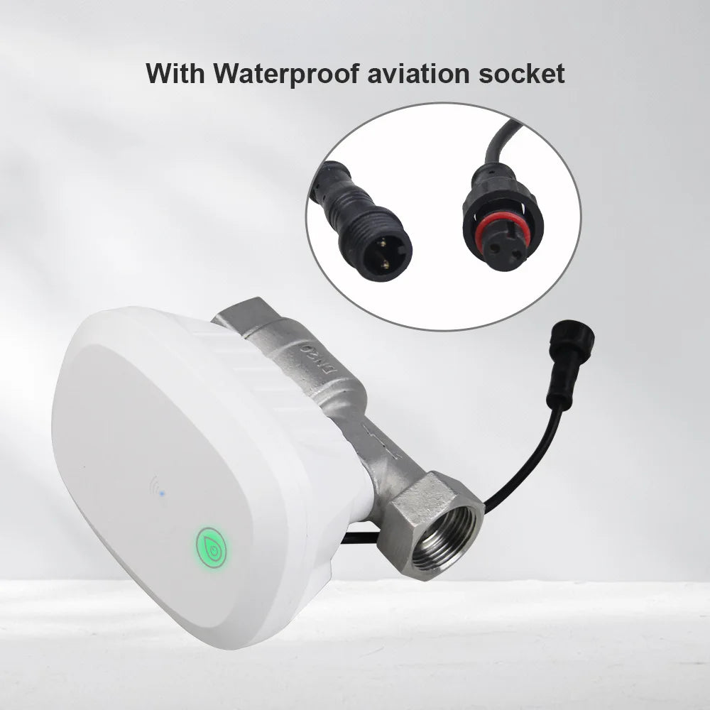 Smart WiFi DN20 Water Meter with Flow and Temperature Control