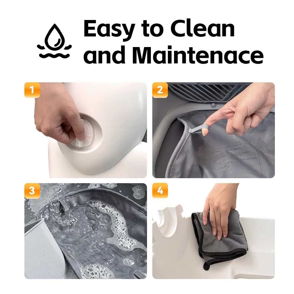 Quiet Smart Self-Cleaning Cat Litter Box with App Control