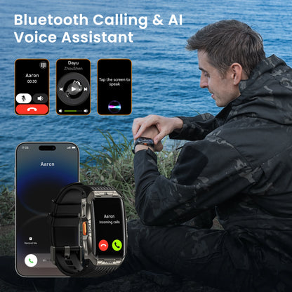 Waterproof Bluetooth Smartwatch with AI Assistant Black