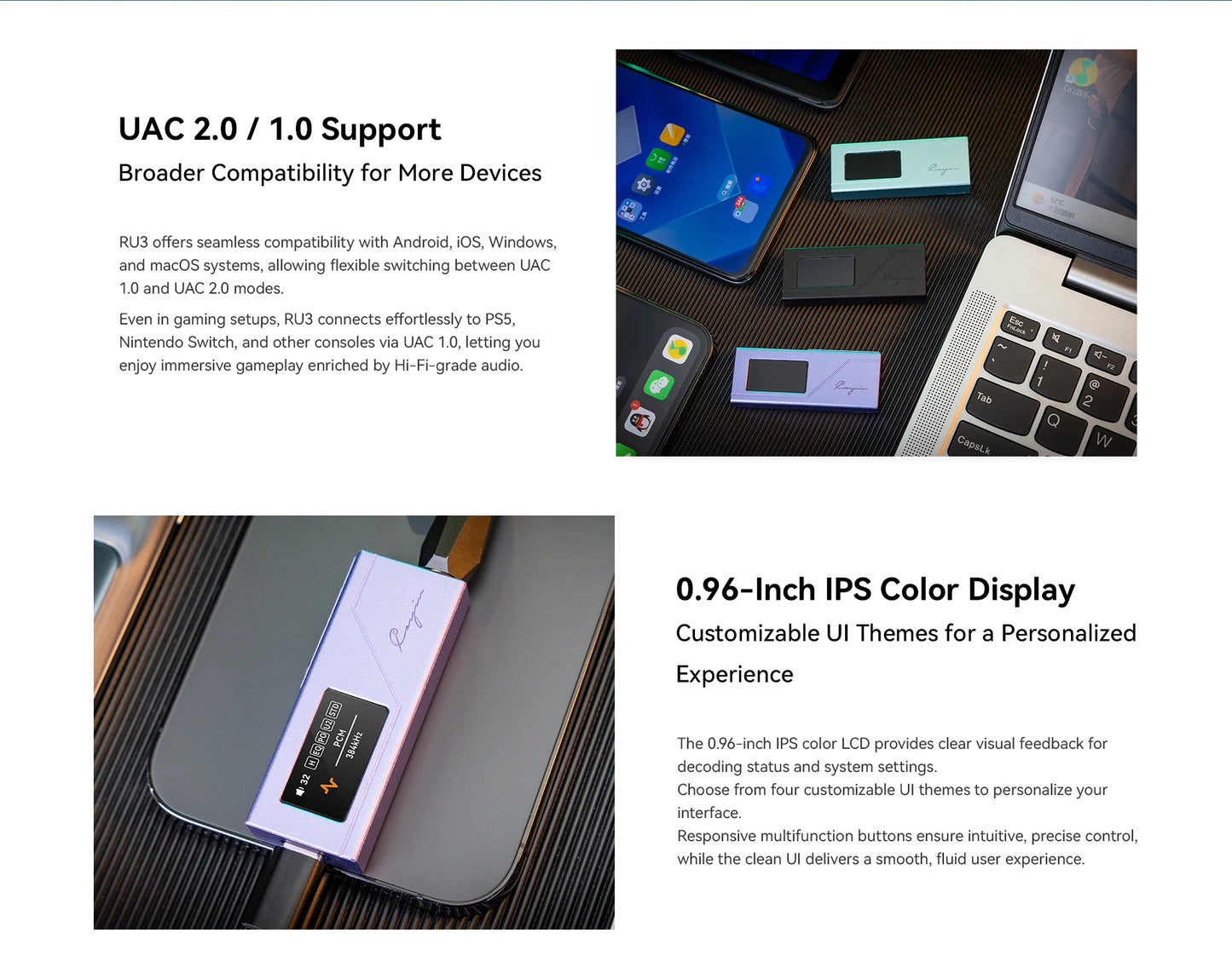 4K Audio Portable DAC and Headphone Amp Black