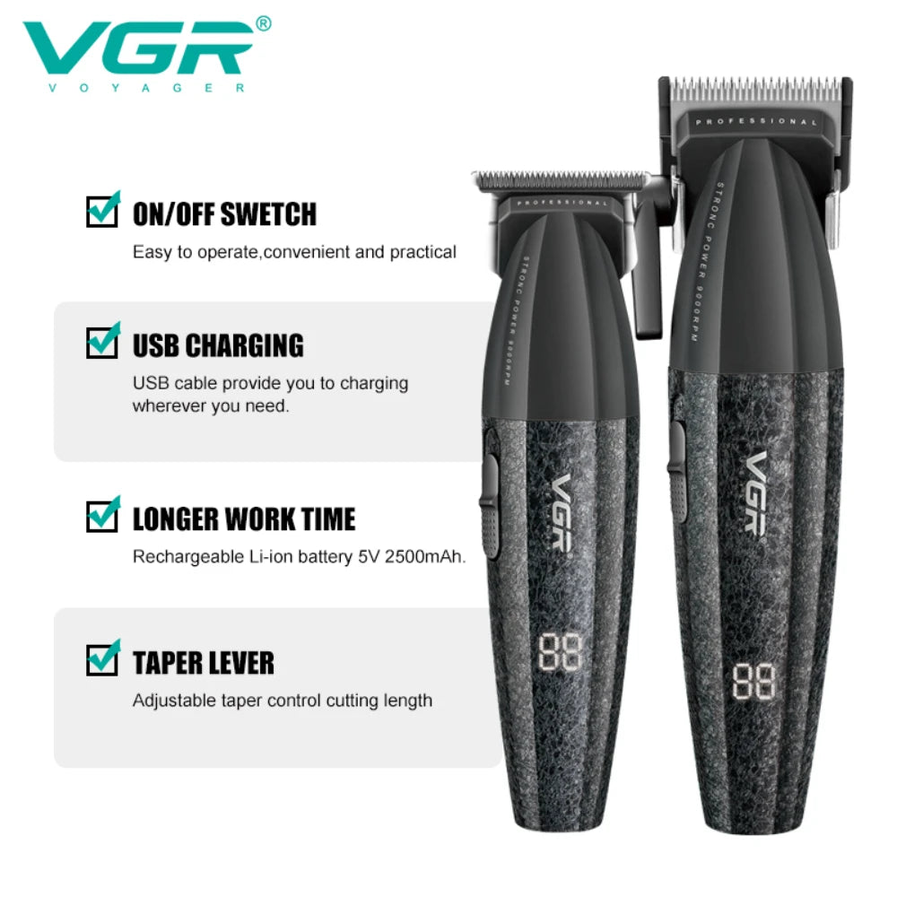Professional 9000 RPM Hair Clipper Rechargeable Trimmer