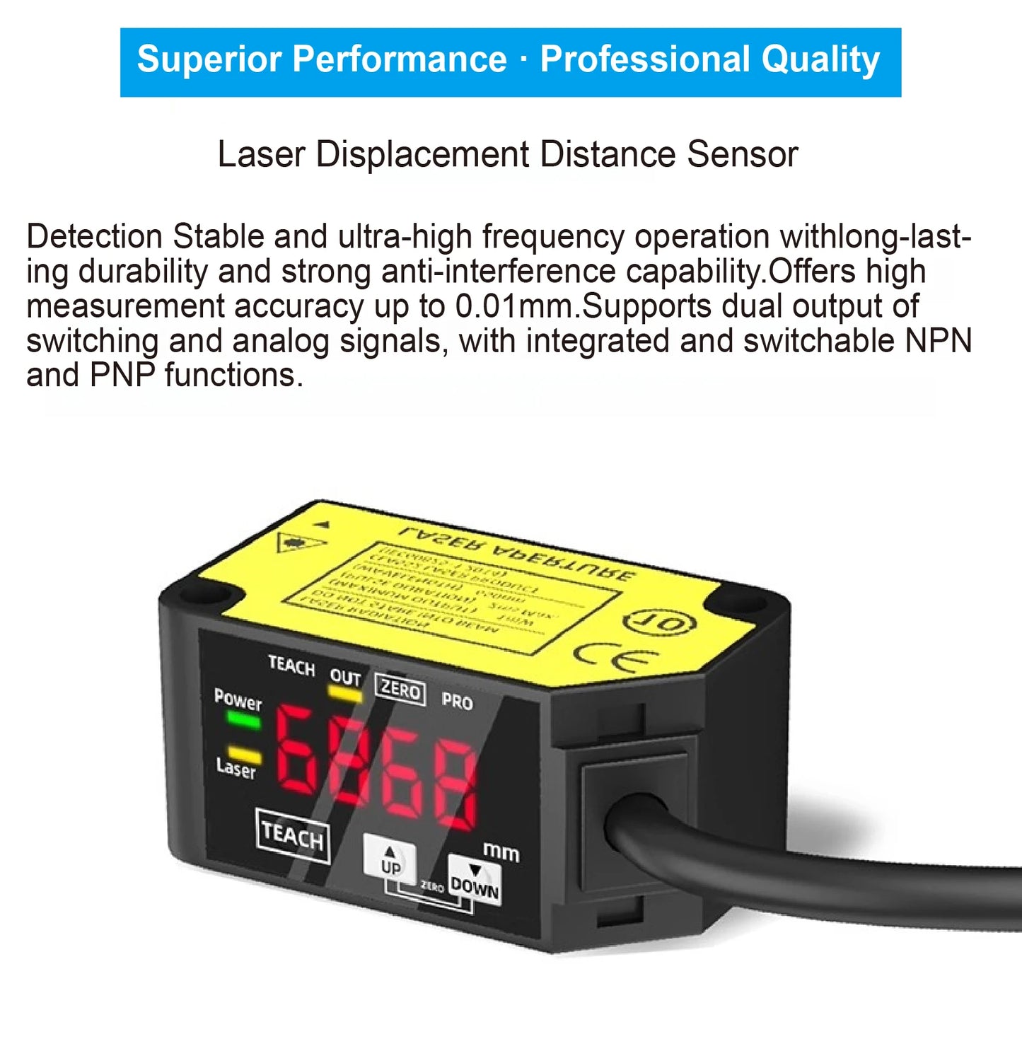 HG-C1400 Long-Distance Precision Laser Sensor with Analog Output