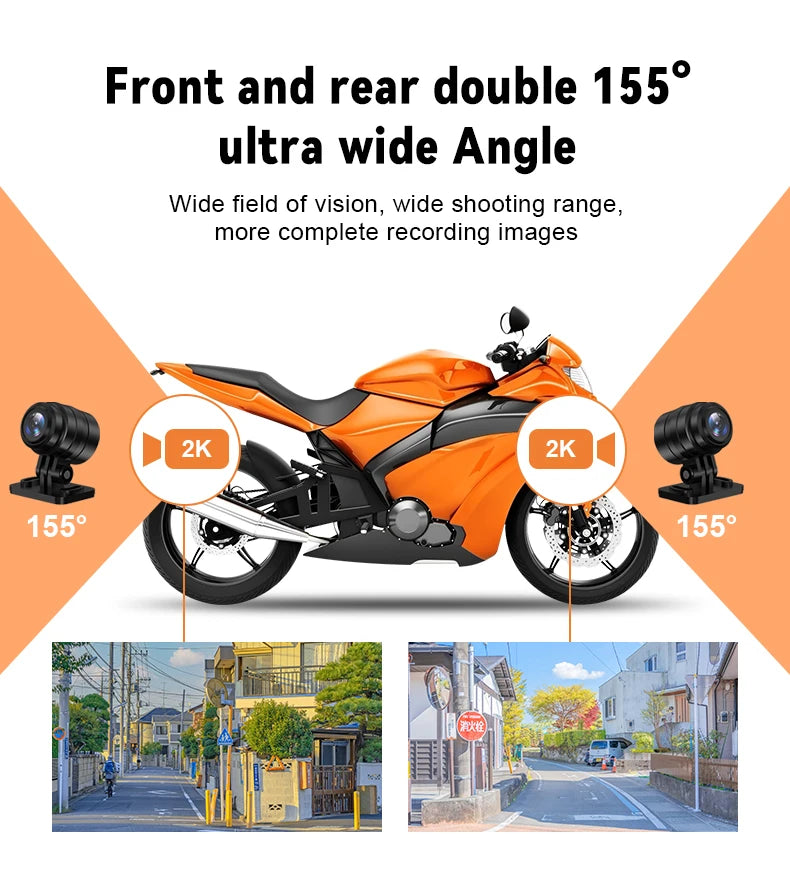 Motorcycle 2K DVR Camera with GPS 64GB