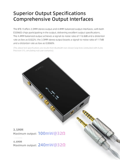 Portable Gray Bluetooth Headphone Amplifier Aluminium