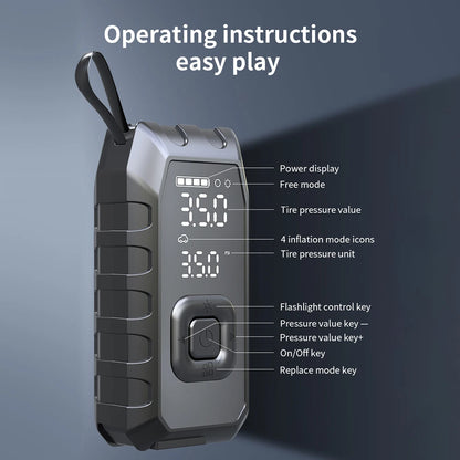 Smart Clip Car Jump Starter with Digital Tire Inflator