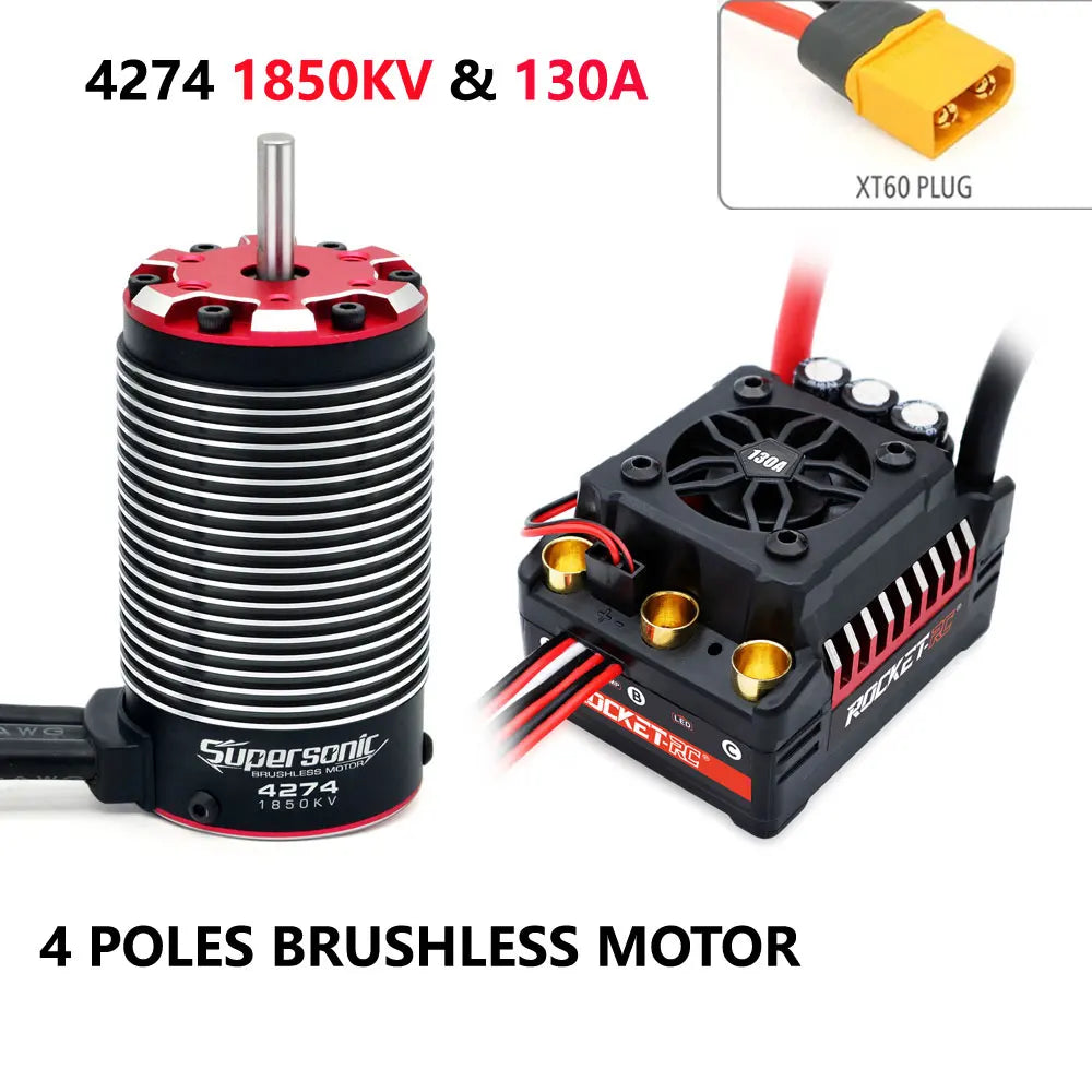 4274 1850KV Motor with 130A ESC for High-Speed RC