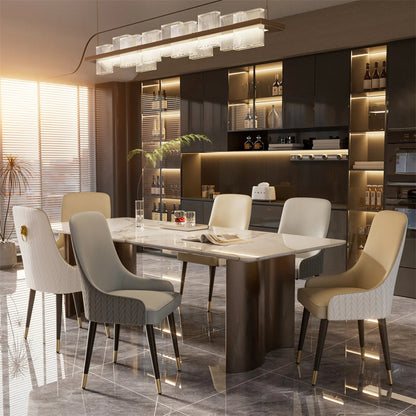 2-Piece White Microfiber Leather Dining Chairs