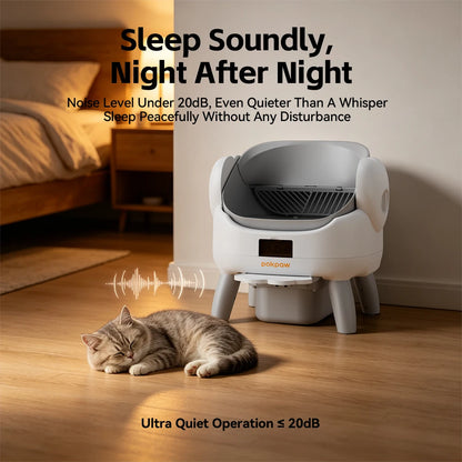 Quiet Smart Self-Cleaning Cat Litter Box with App Control