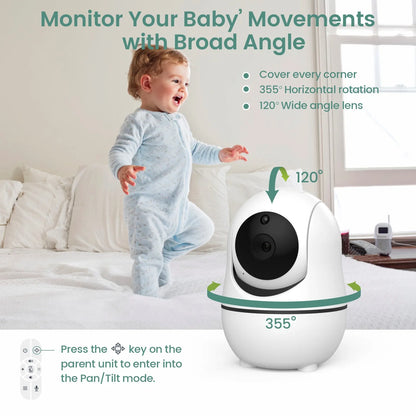7 Inch HD Baby Monitor with 2 Cameras Split Screen