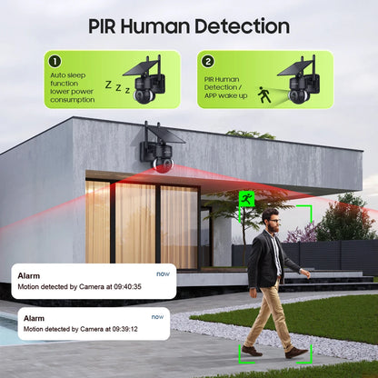 Outdoor Solar WiFi Camera with 64GB Storage and Night Vision