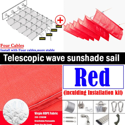 Red Sun Shade Cover for Deck 4x4m