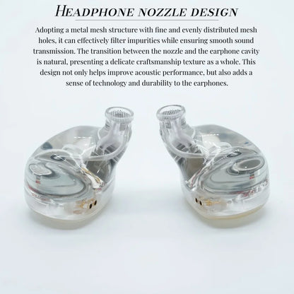 High Fidelity Silver OCC IEM Cable with Noise Control