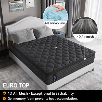 Double 34cm Gel Memory Foam Pocket Spring Mattress