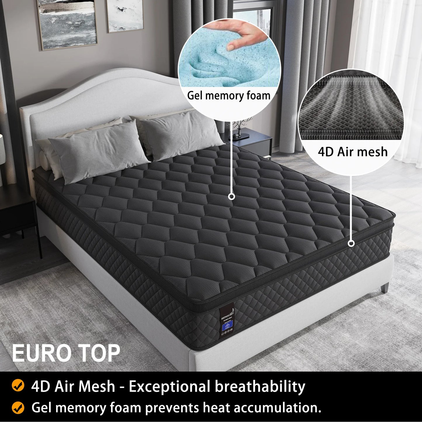 King Single Hybrid Mattress Pocket Spring 34cm