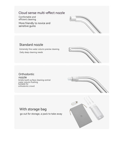 Portable Electric Water Flosser 200ml with 4 Cleaning Modes