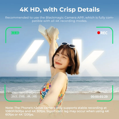 Wireless Magnetic Phone Monitor 1080p Vlog Screen