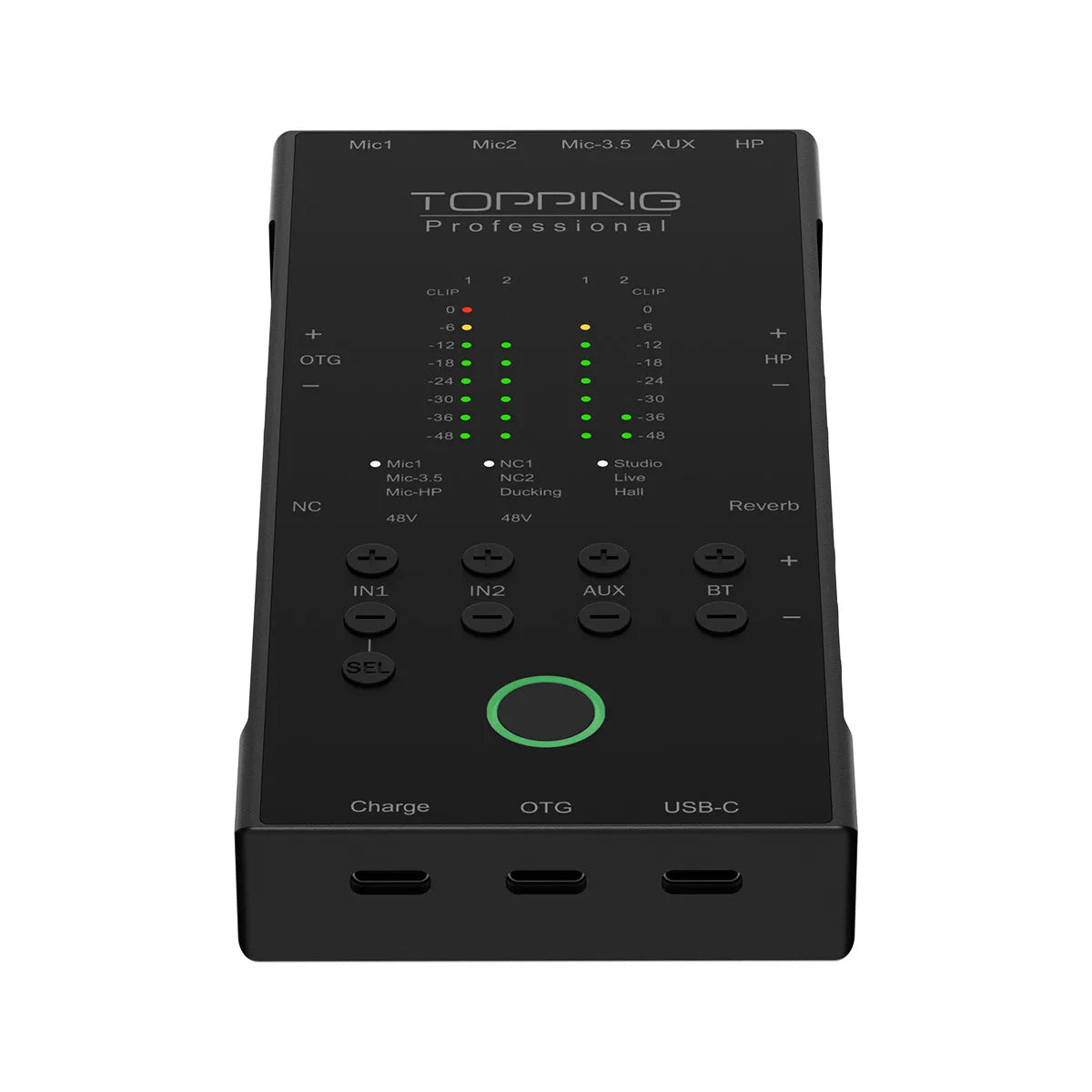 Compact Blue Audio Interface for Recording & Live Streaming