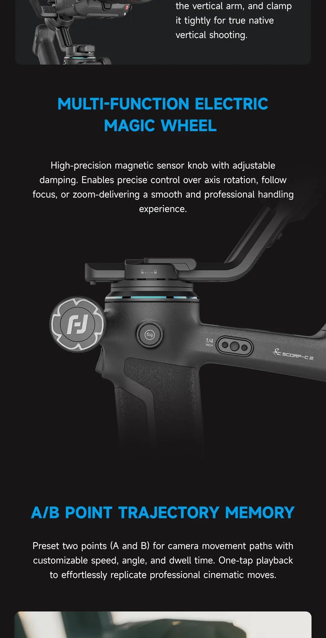 3.5kg Camera Gimbal Stabilizer with AI Tracking