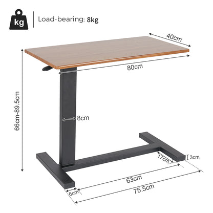 Adjustable Overbed Table with Hidden Wheels and Locking Base