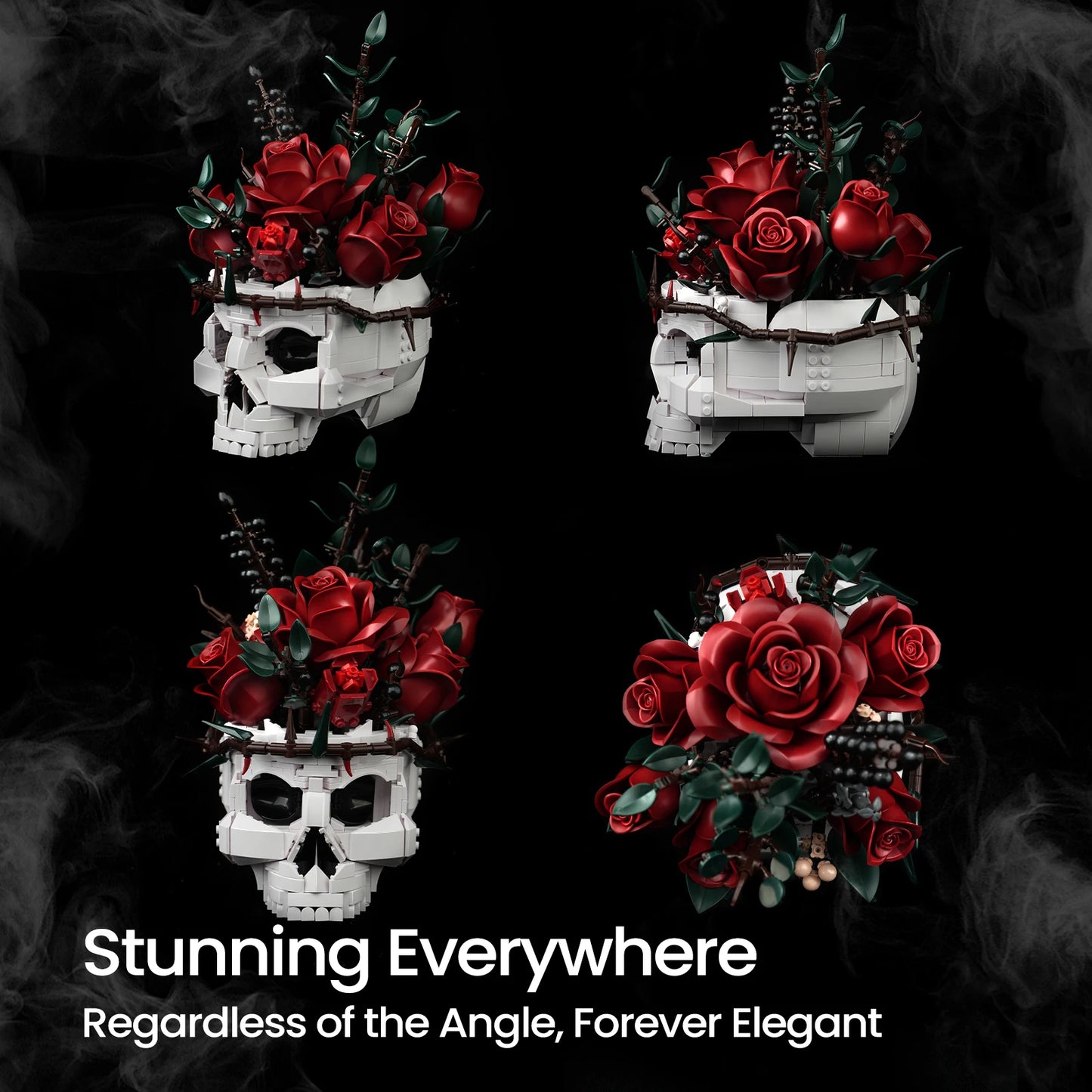 Skeleton Flower Pot Brick Kit Horror Gothic Home Display
