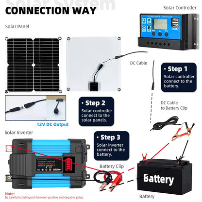 Portable Off-Grid Solar Kit 6000W Inverter 220V