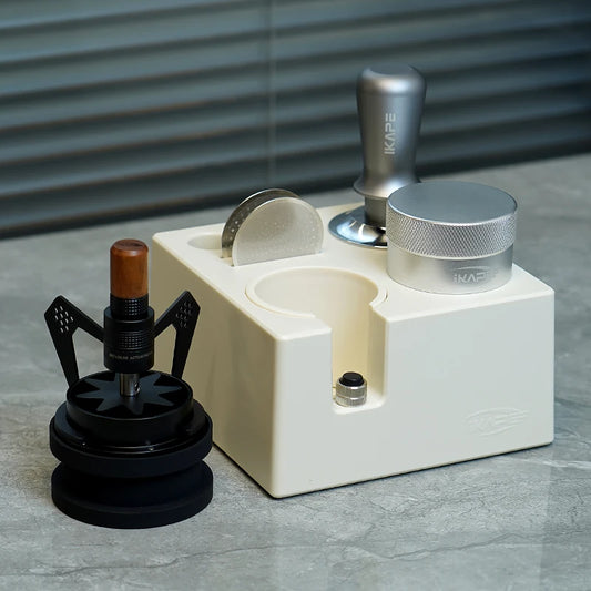 58.5mm Espresso Tamper Set with Knock Box Silver