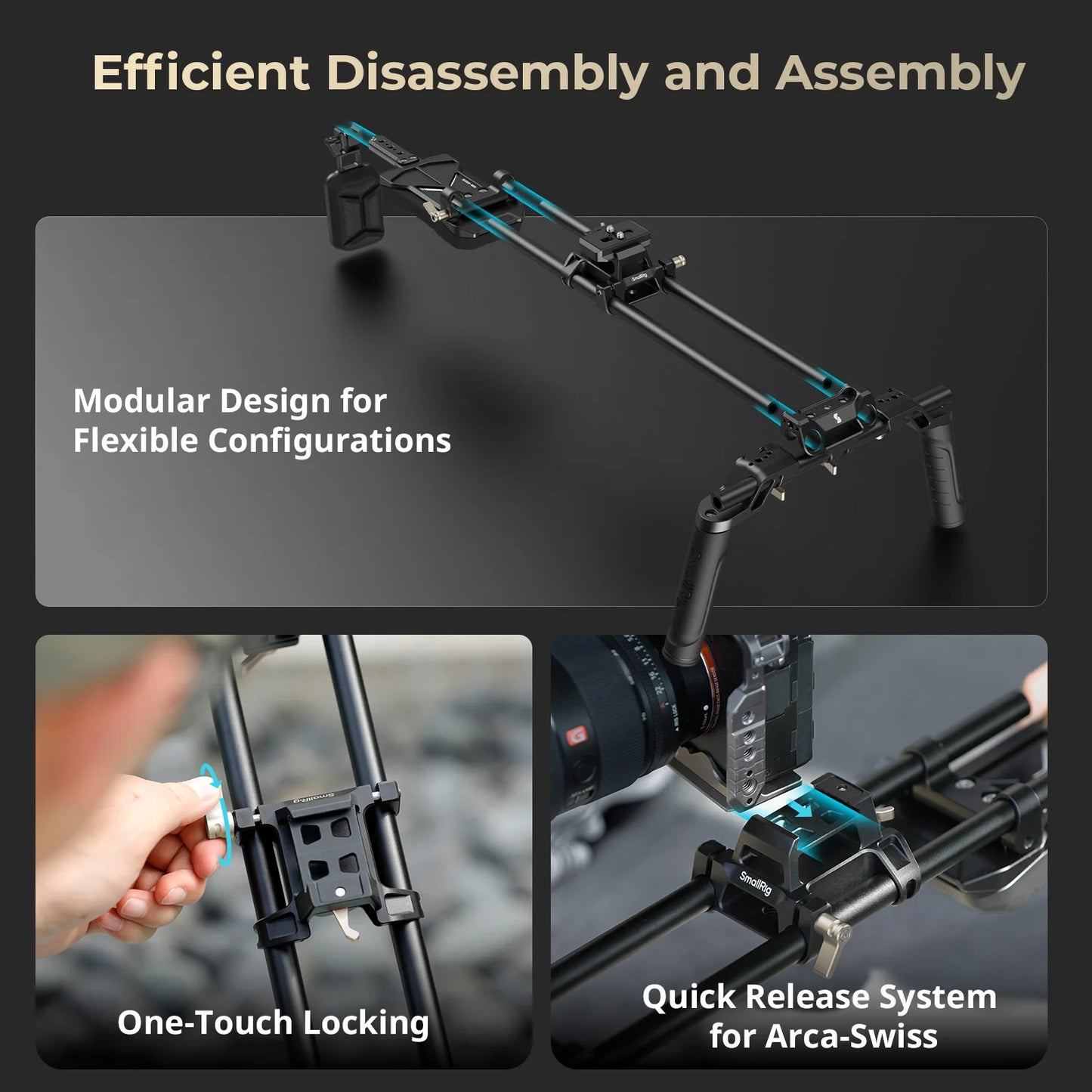 Professional DSLR Shoulder Rig Kit with Handle 15mm Rod