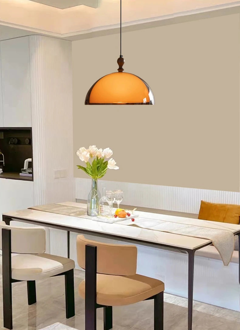 Warm White Brown Acrylic Ceiling Pendant Lamp E27