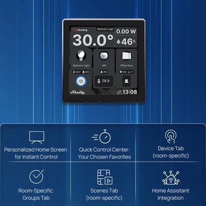 Smart Wall Thermostat with Colour Display and Device Control