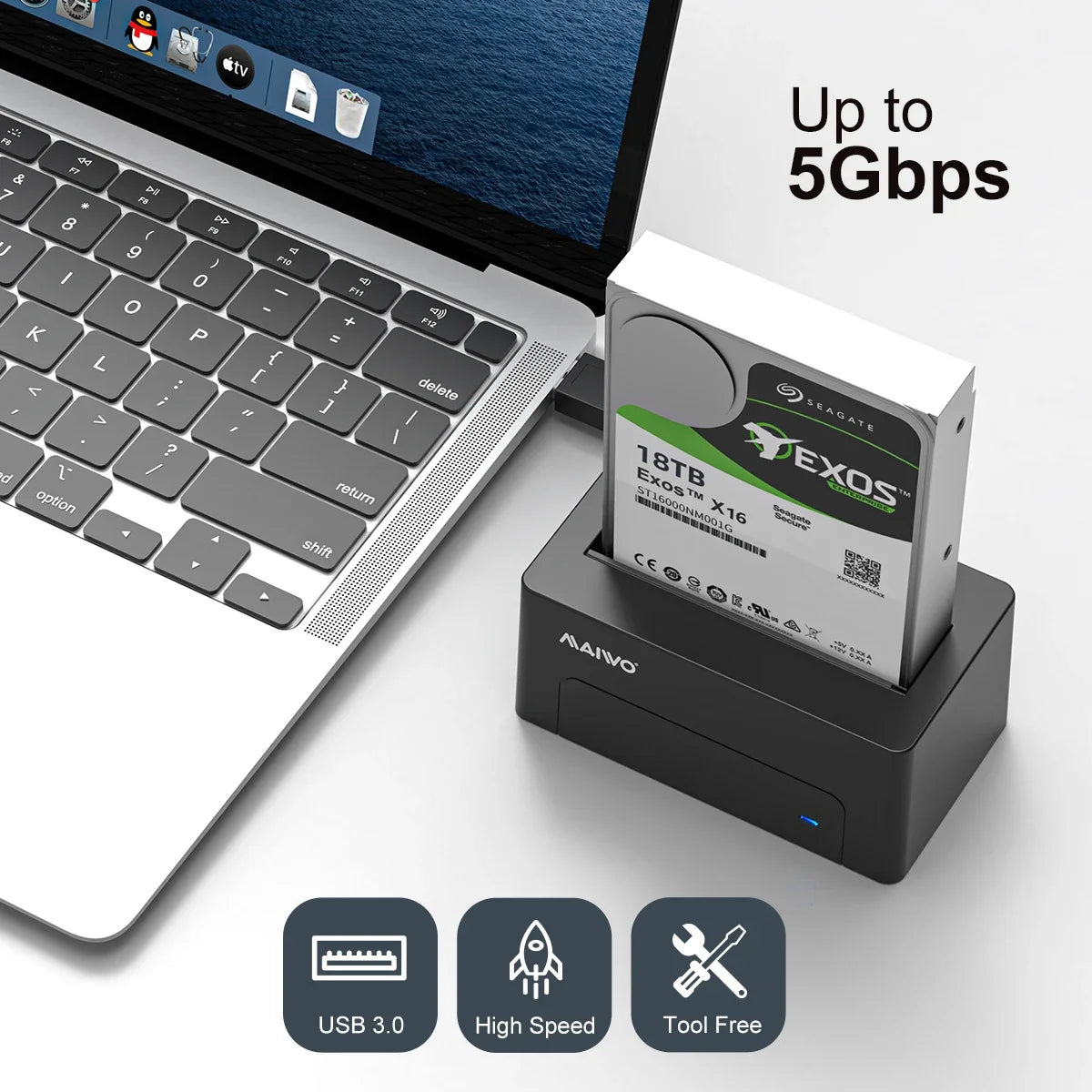 5Gbps HDD Docking Station 2.5/3.5 SATA USB Adapter