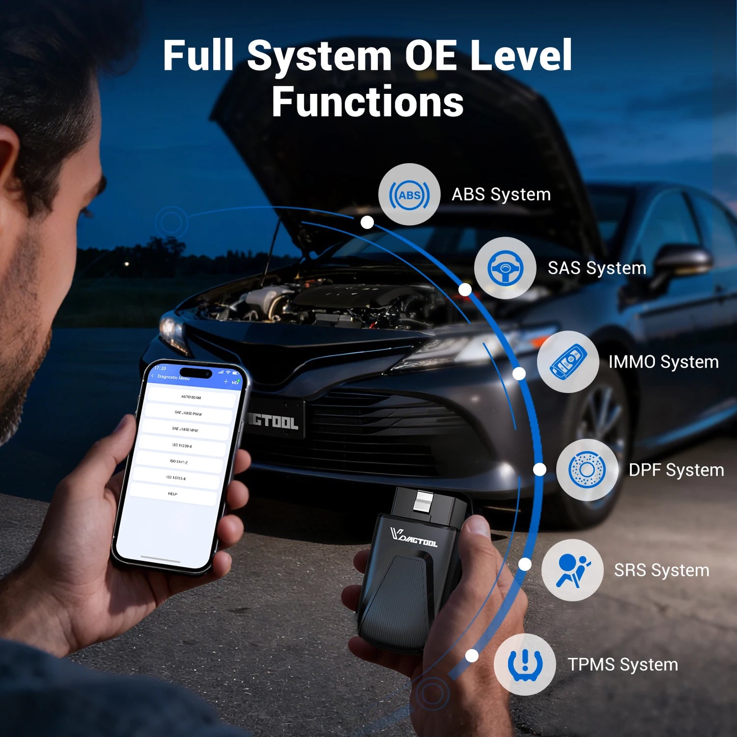 All System Car Diagnostic Tool with 17 Reset Functions