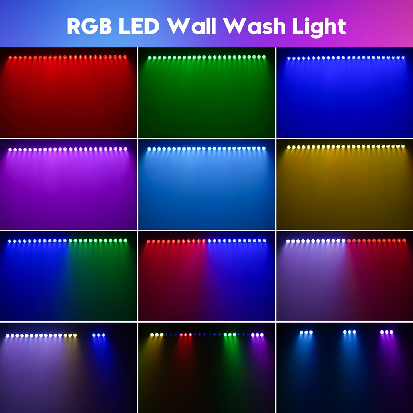 RGB LED Wall Wash Light Bars 2 Pack for Parties