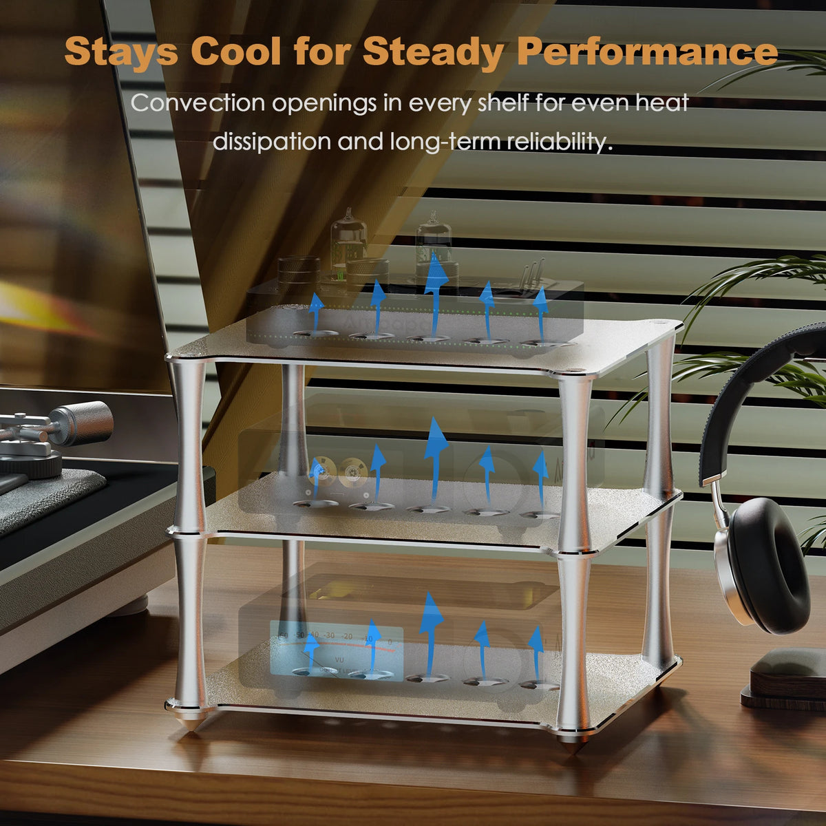 HiFi Desktop Audio Stand Aluminum Rack for DAC Amplifier