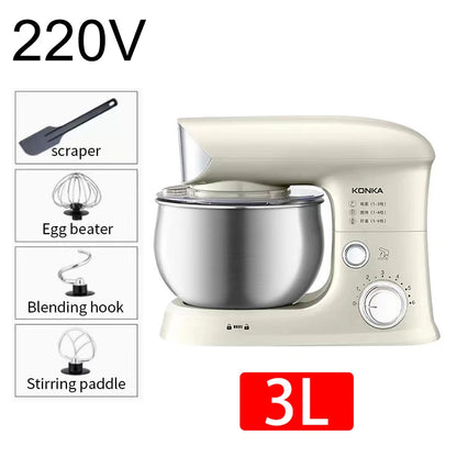 3L Compact Stand Mixer Dough Kneading White