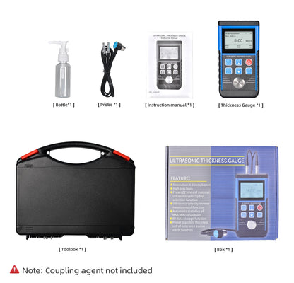 Digital Ultrasonic Thickness Gauge 1-350mm Metal Thickness Tester