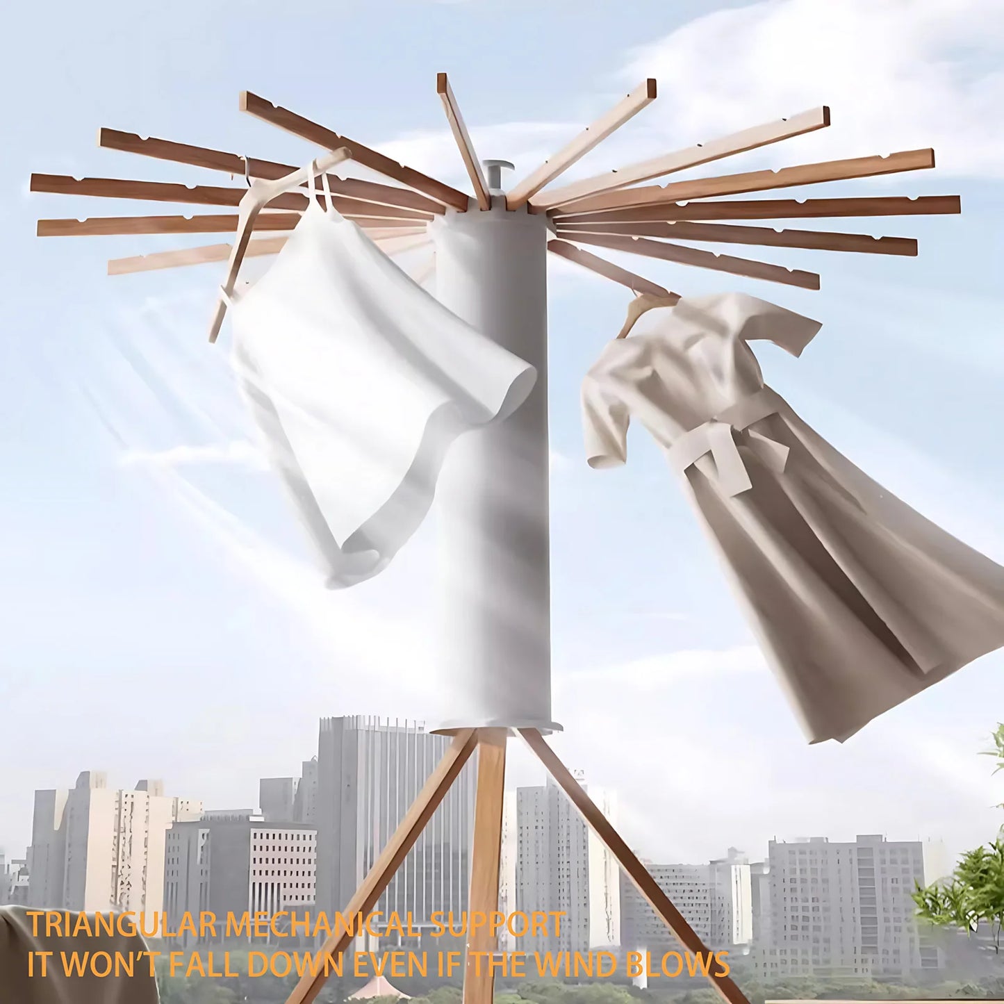 Heavy Duty Foldable Clothes Drying Rack Swivel Tripod Stand